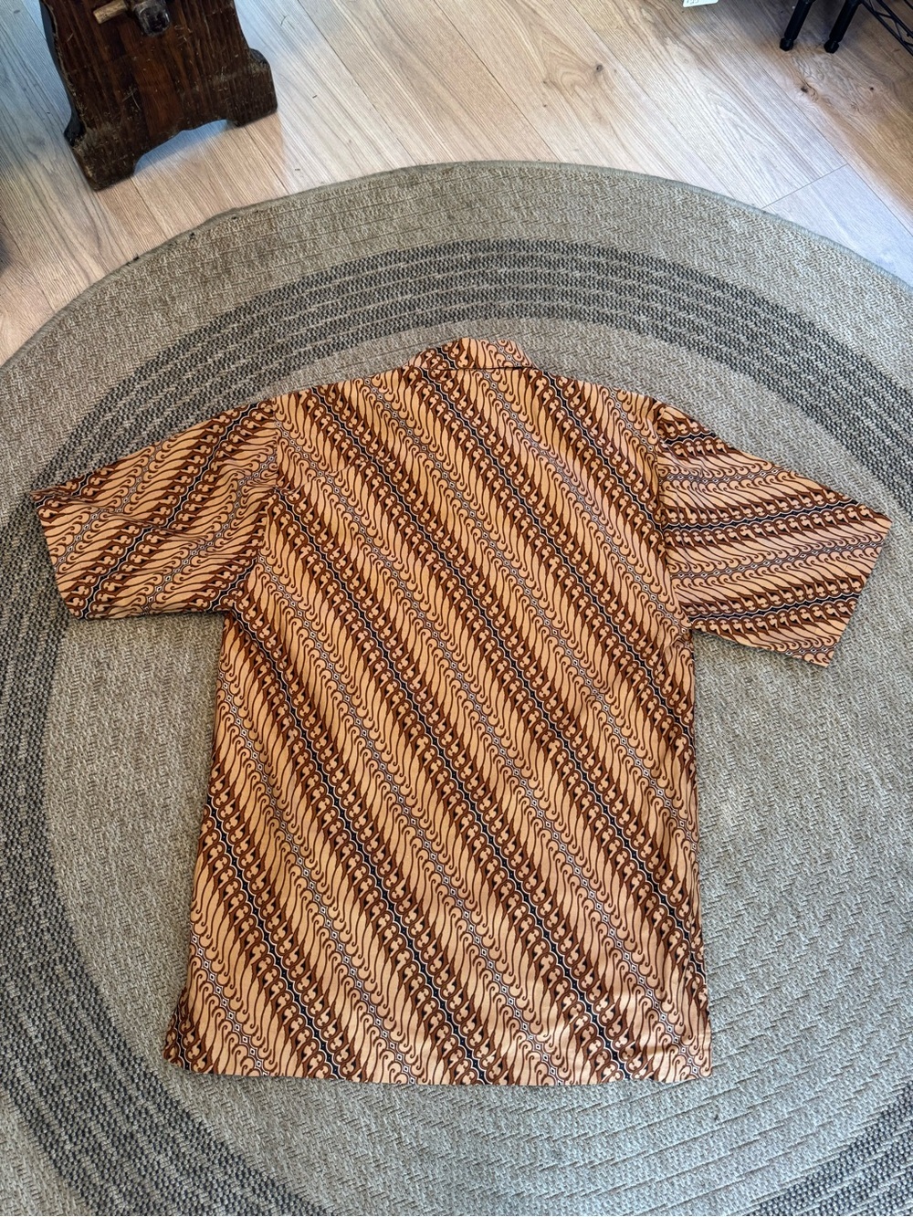 Vintage Enam Saudara Indonesian Batik Shirt Parang Javanese Cotton brown Medium - Picture 4 of 13